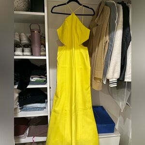 Aidan Mattox Yellow Cutout Dress